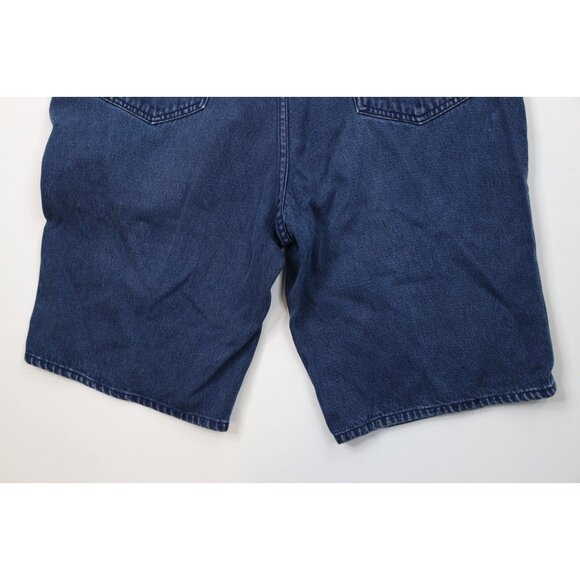 Vintage 90s Streetwear Mens 38 Faded Baggy Fit Hip Hop Denim Jean Shorts Blue - Picture 15 of 15